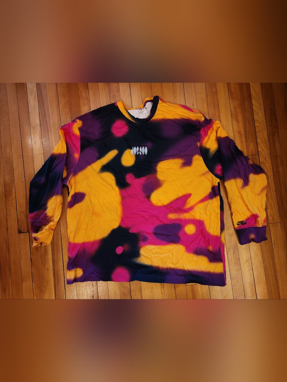 Jordan Men's Tie-Dye Long Sleeve Tshirt in Yellow, Purple, Pink